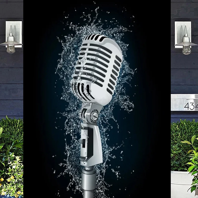 سخونة KTV روك الأزرق خلفية صوت أنبوب 80'S 90'S الهيب البوب موضوع حفلة خلفية التصوير DJ Exultant استوديو صور الدعائم