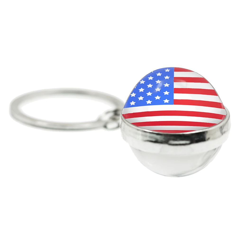 National Flag Double-Sided Ball Keychain Soviet Union,Brazil,Canada,Netherlands,Israel,Syria,Venezuela,United States,Spain