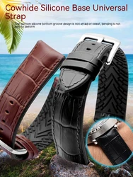 Waterproof silicone leather strap suitable for IWC pilot Omega Super Hippocampus Men 19mm, 20mm, 21mm, 22mm, 23mm, 24mm