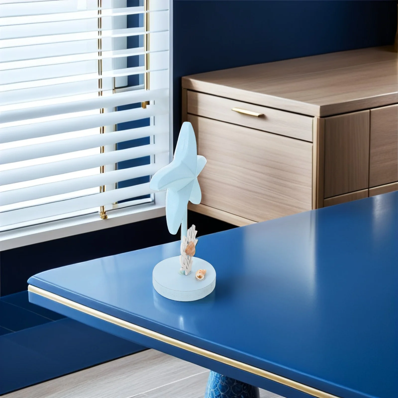 

Star Decor Wooden Nautical Ocean Coastal Rustic Summer Tabletop Ornament Beach Centerpiece Tiered Tray Shelf Accent Home Office