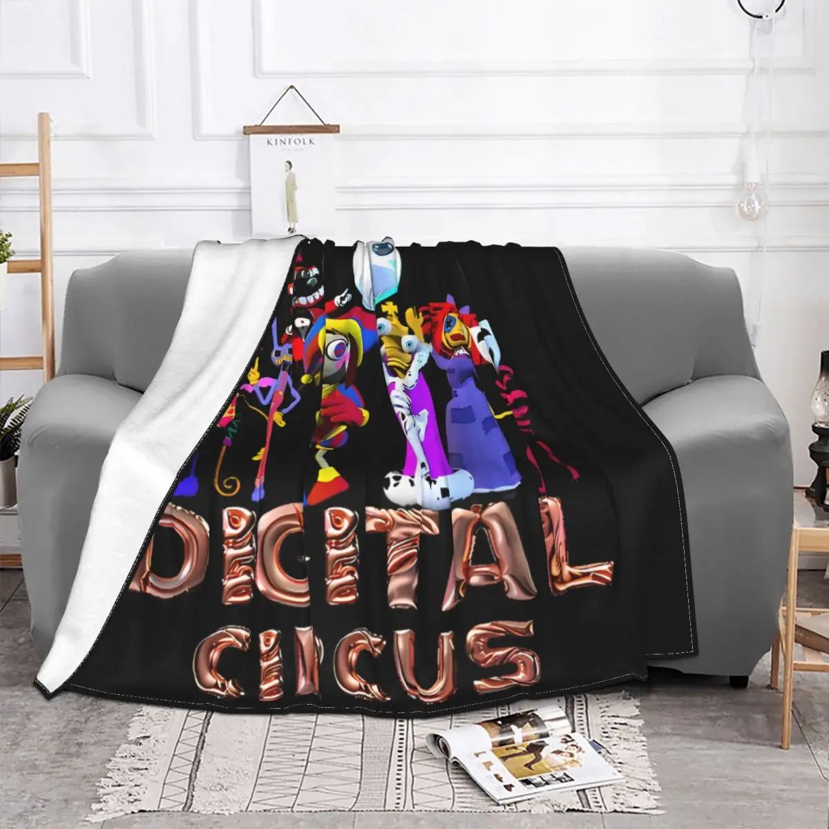 The A-Amazing D-Digital C-Circus Cartoon Fleece Throw Blankets Pomni Jax Anime Blankets Home Office Ultra-Soft Plush Thin Quilt