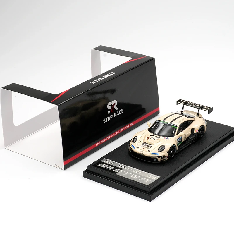 스타 레이스 992 GT3 컵 1:64 288 TBC 크리미 화이트 컬렉션 미니어처 장난감 타임 마이크로 SR 다이캐스트 디오라마 자동차 모델