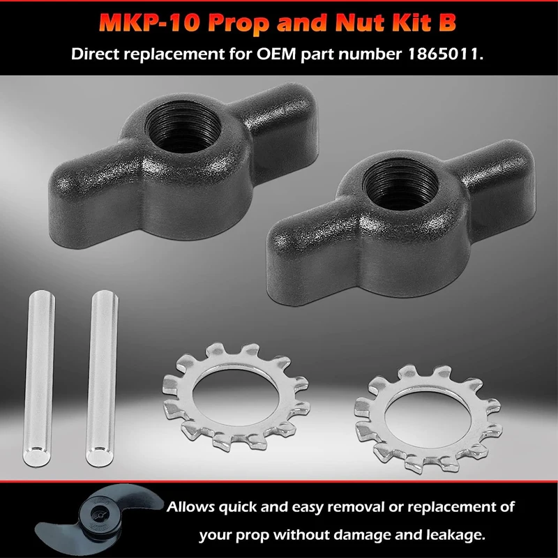 Kit de accesorios y tuercas B MKP-10 1865011, se adapta perfectamente a motores de arrastre Minn Kota de 4 pulgadas de diámetro, 12V, 24V, 36V