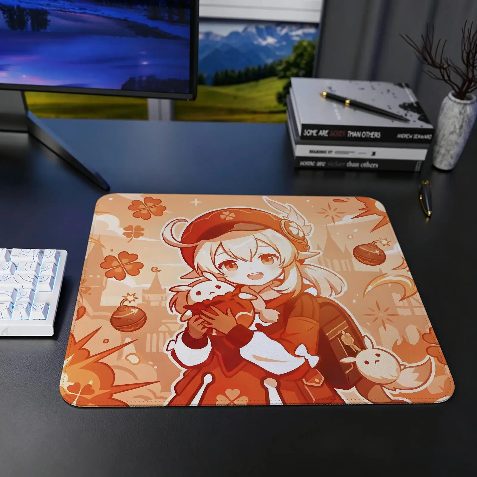 genshin impact Klee Mouse Pad Regular gaming mouse pad S/M/L size Office mouse pad Laptop desk mat Stitched edge mouse pad