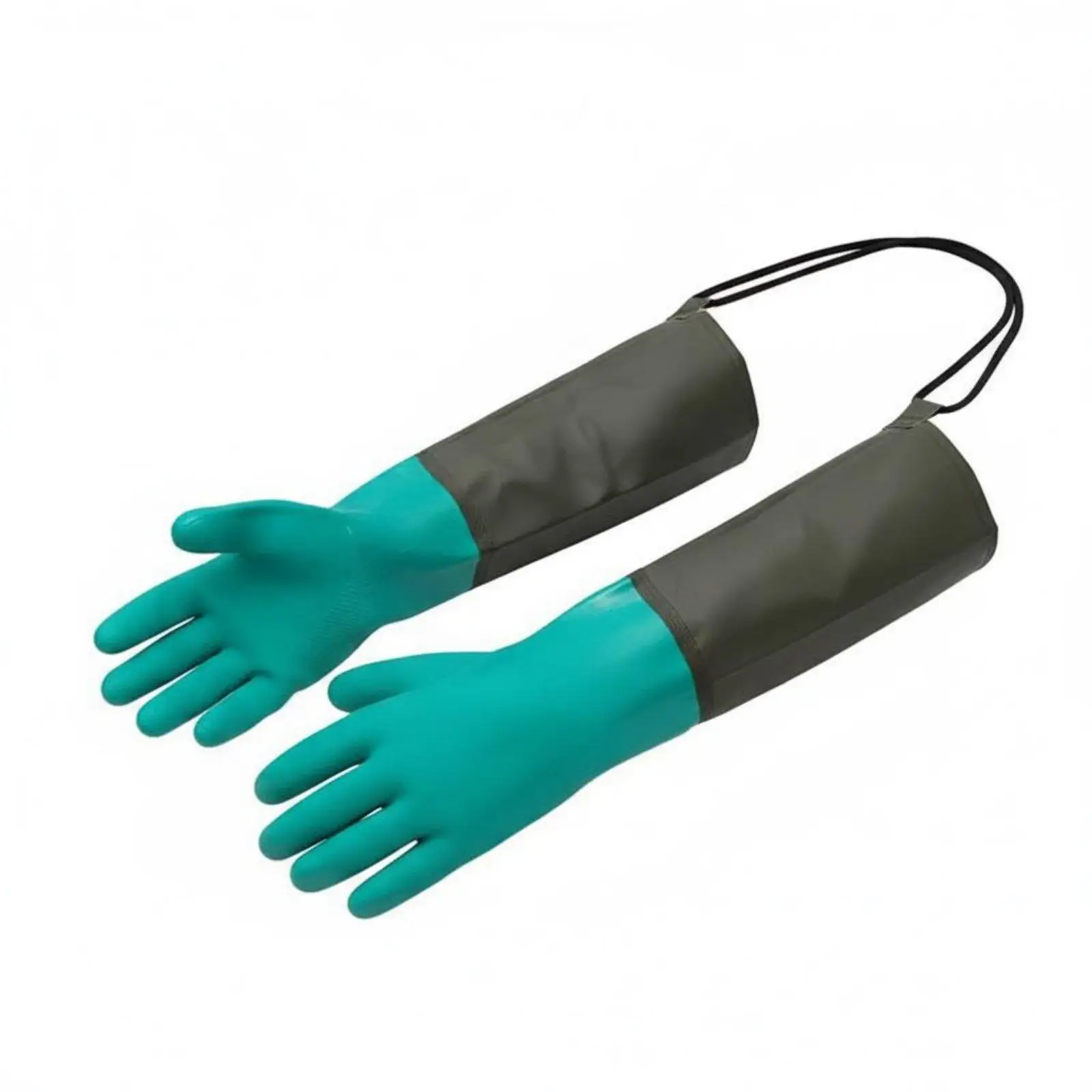 Non Slip Waterproof Rubber Gloves Long Cuff Fleece Lined Work Gloves for Fishing Cleaning Industrial Marine Tasks