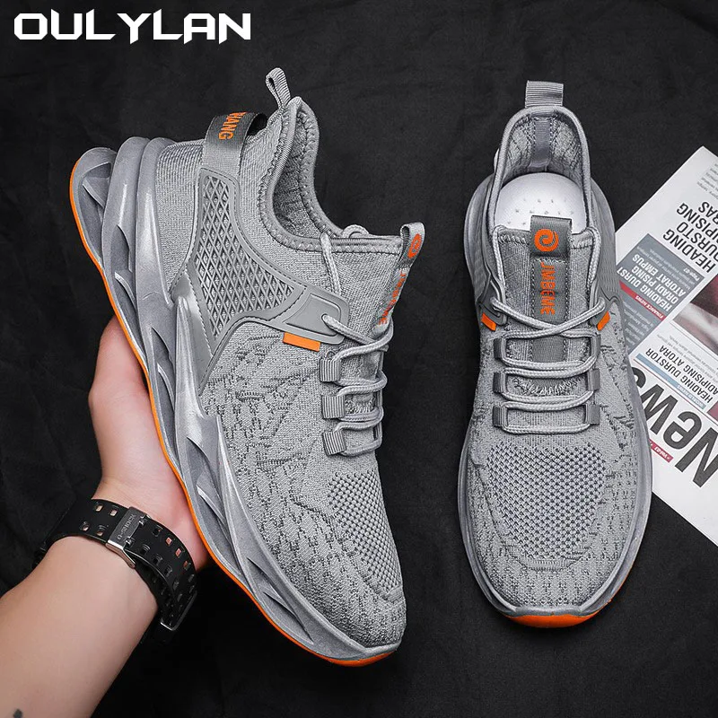 

Oulylan Walking Tennis Breathable Men Running Shoes Lightweight Sneakers Anti-slip Outdoor Men's Sneakers Soft Sports Shoes