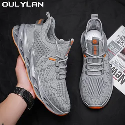 Oulylan Walking Tennis Breathable Men Running Shoes Lightweight Sneakers Anti-slip Outdoor Men's Sneakers Soft Sports Shoes