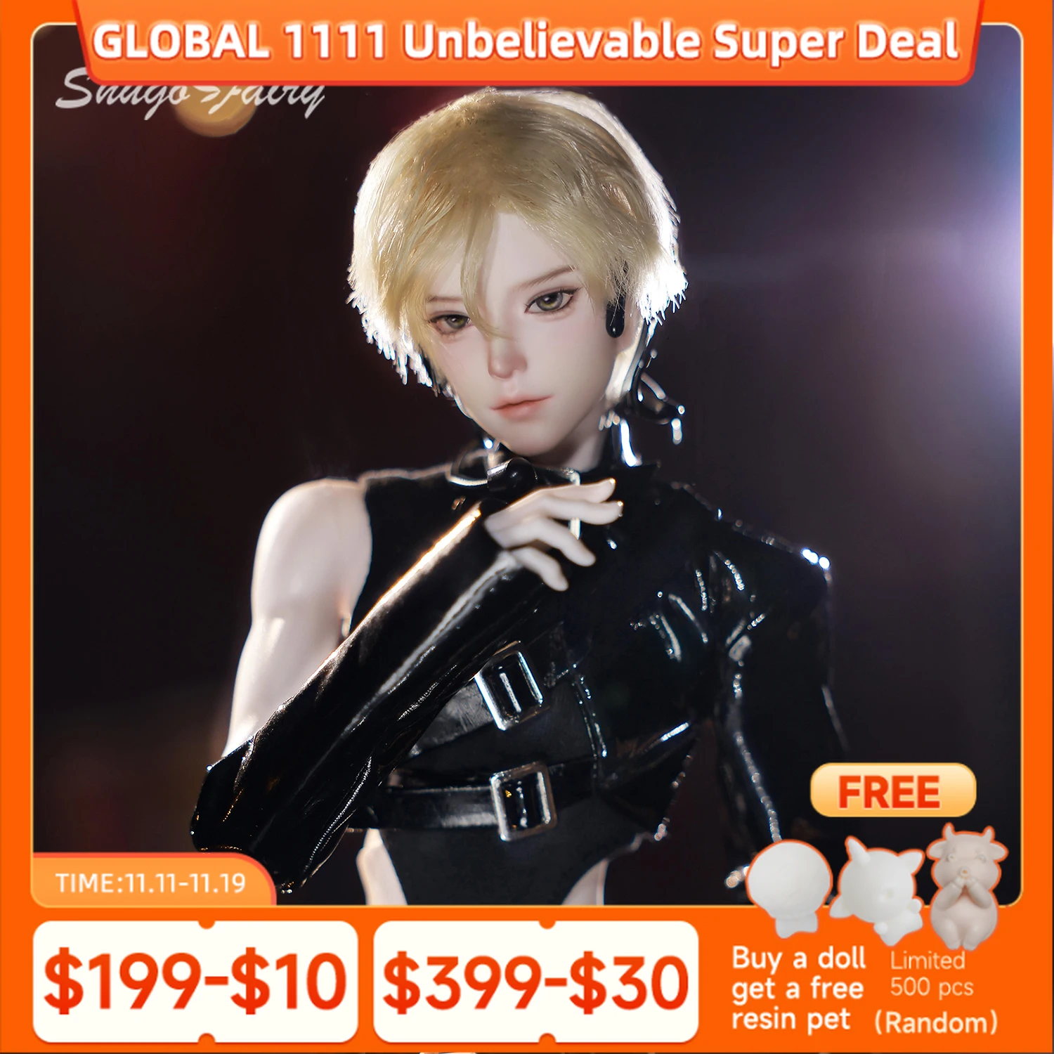 

Кукла BJD 1/4 Райана - Нео Панк K-pop Фигурка из смолы Кожаное пальто Комплект Bubo 2nd Boy Band Collector Art Poseable Stage Idol Shugafairy