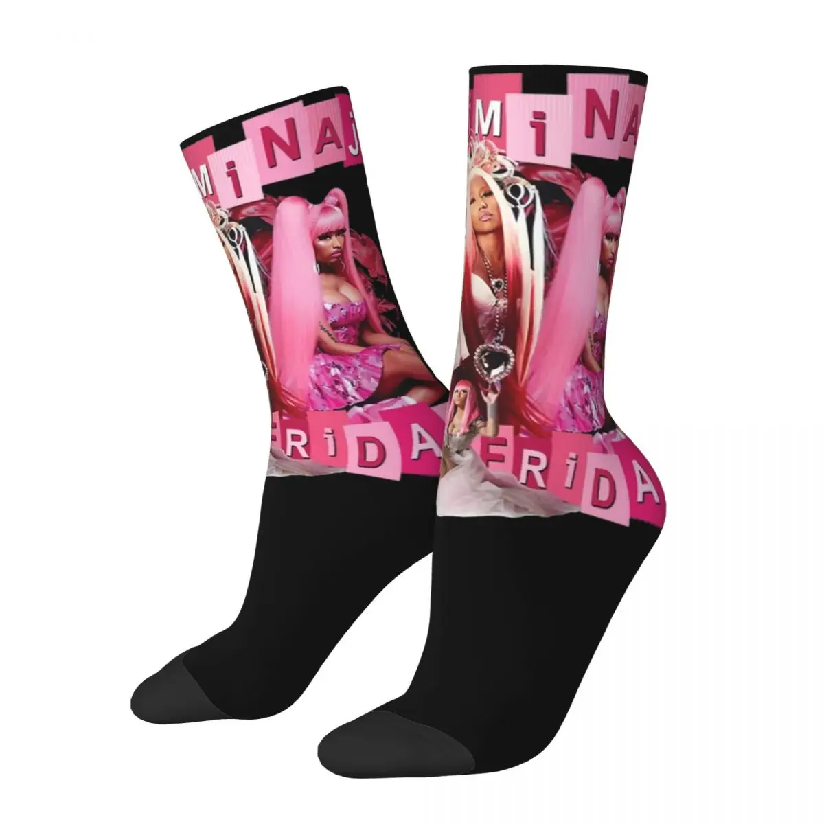 

Cool Nicki Minaj Tour 2024 Theme Print Crew Socks Accessories All Season Pink Friday 2 Super Soft Crew Socks Non-slip