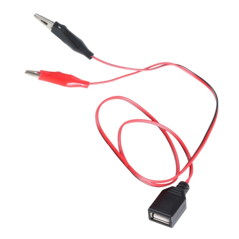 USB ถึง 2 คลิปสายเชื่อมต่อ 5 V/1.5A ทดสอบเอาต์พุตสายไฟต่างๆ 5 V เครื่องใช้ไฟฟ้า, ยาว 60 ซม.