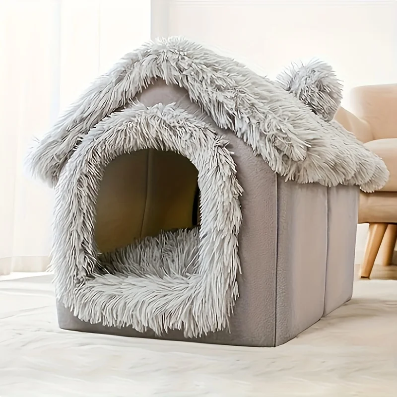 Comfortable Pet Room， Soft and Warm Bed，Suitable for Small Dogs and Cats， Removable and Washable，