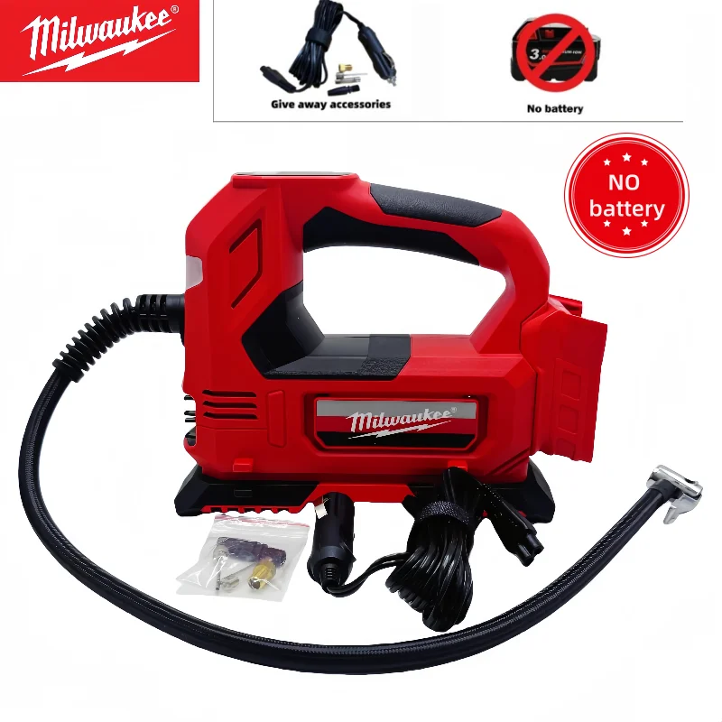 

Cordless Electric Air Pump For Car Bicycle Tires Balls Portable Car Tire Inflator Air Compressor For Milwaukee 18V Battery PIN
