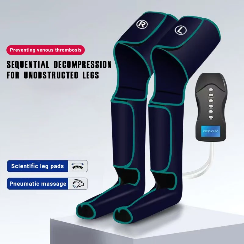 

Leg Massager for Circulation and Pain Relief - Electric Air Compression Foot & Calf Massage Machine with Heat - Adjustable Inten