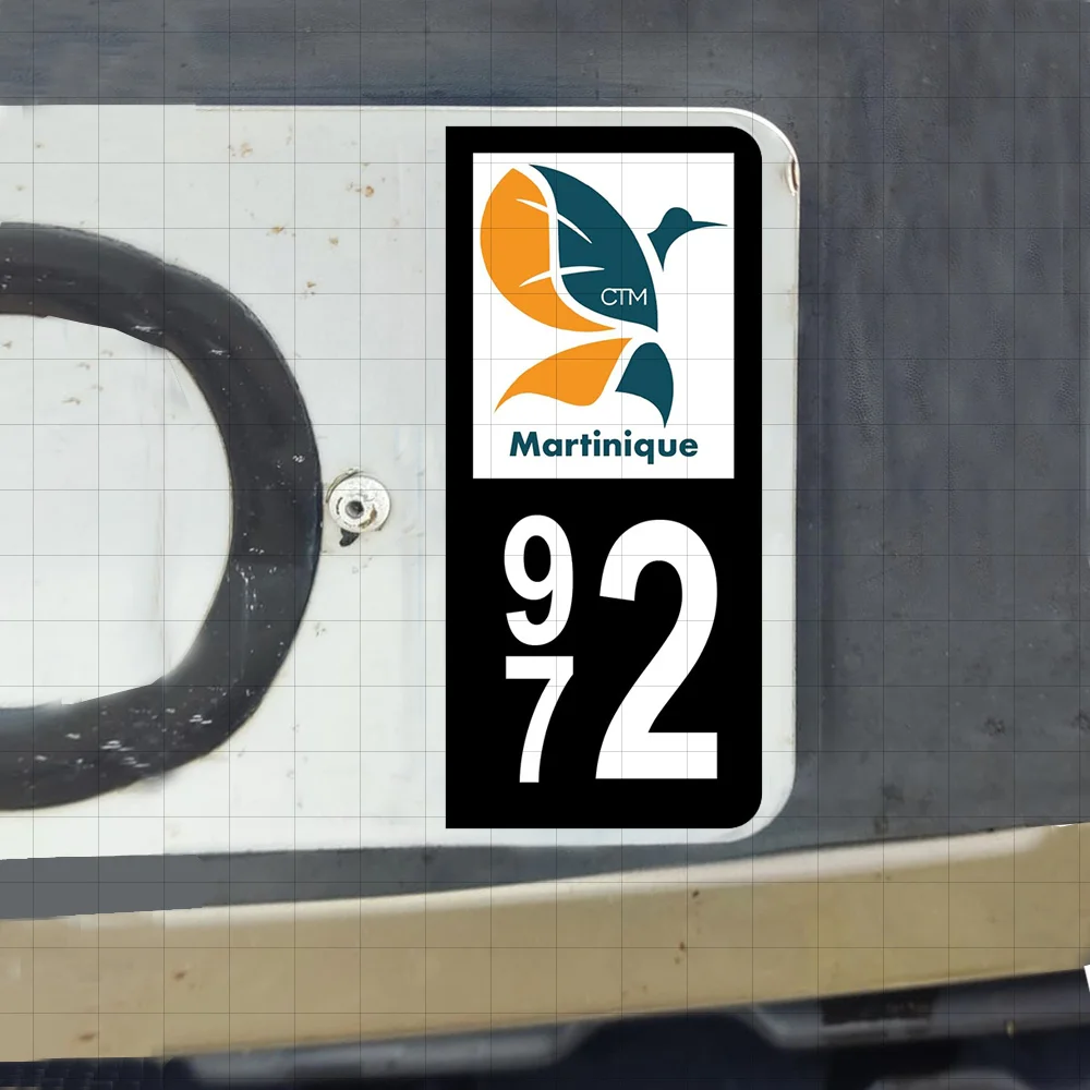 2 Pcs Set Martinique 972 CTM Bird Pattern Sticker, Waterproof Vinyl Decals for Car and Motorcycle