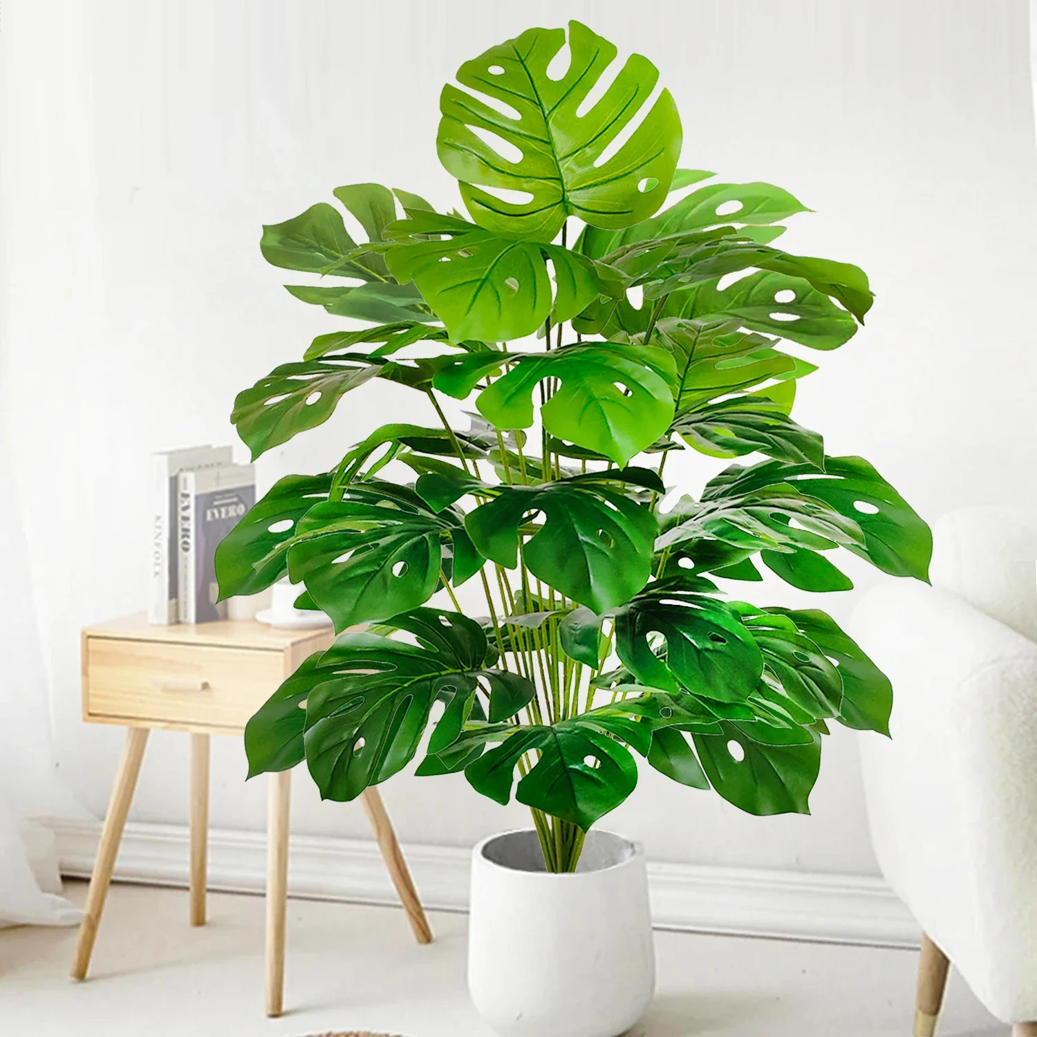 Hochwertige 76/86CM Künstliche Monstera-Pflanze, Falsche Palme, Plastik-Schildkrötenblatt, Grüne Pflanze für Heim, Garten, Zimmer und Bürodekoration – Detail 21
