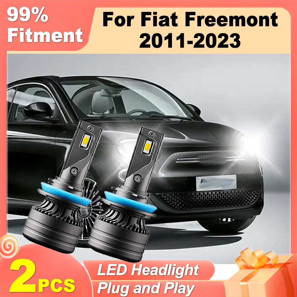 

2pcs 20000LM LED Headlight 120W Super Bright H11 H8 H9 6000K White Plug and Play Car Light CSP Chips For Fiat Freemont 2011-2023