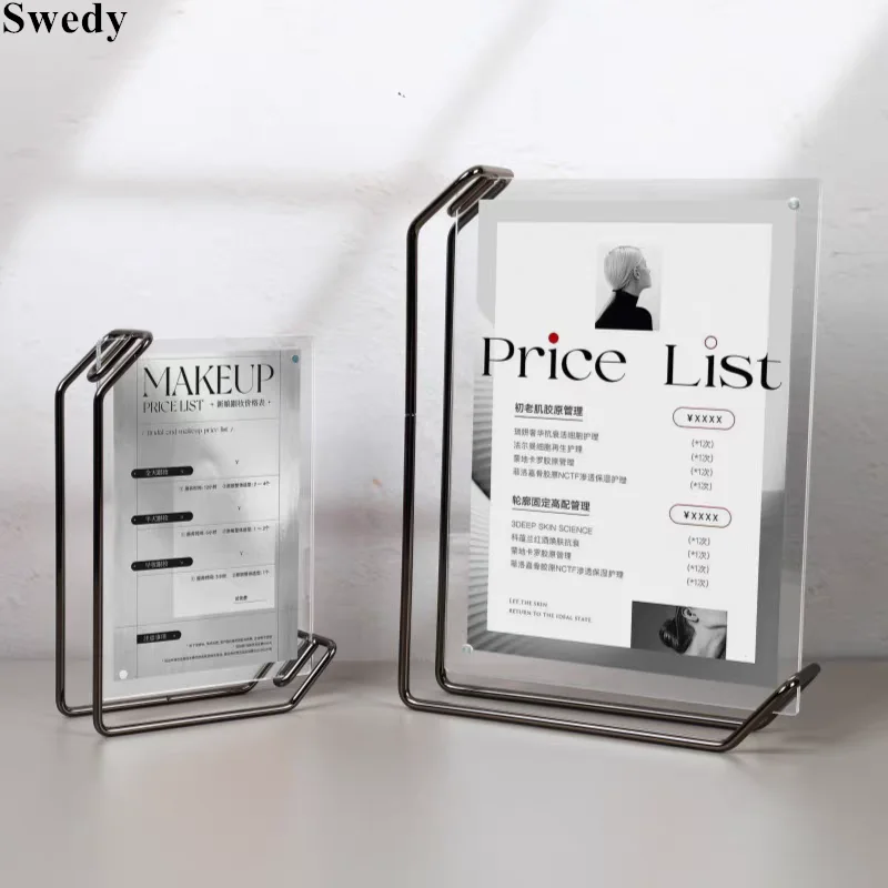 6 Inch 105x150mm Metal Wedding Baby Art Photo Picture Poster Frame Table Menu Paper Price Acrylic Sign Holder Display Stand