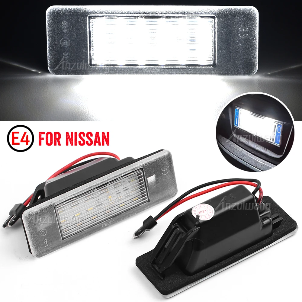 2Pcs Error Free Xenon White LED License Plate light For Infiniti Q50 Nissan Primera P12 NV200 Pathfinder R51 Versa Qashqai J10