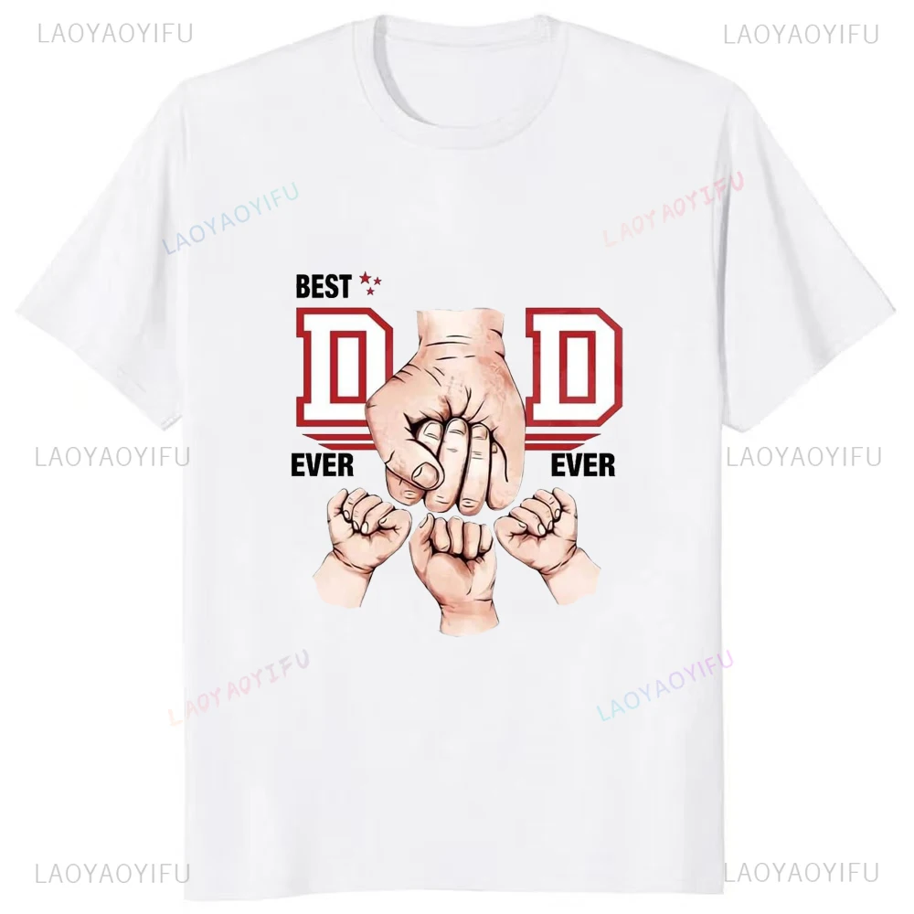 

New Arriva Best Dad Ever Cartoon Printed Tee Fashion Casual Streetwear Hip-hop Hipster Summer Loose O-neck Hot Sale Tops Tshirt