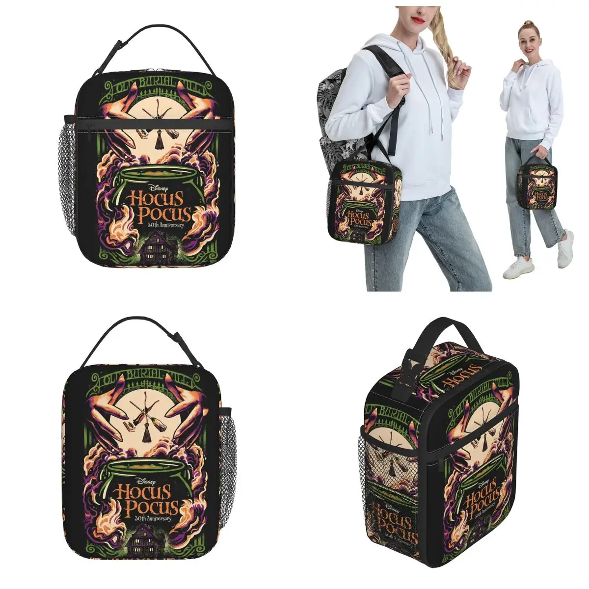 Hocus Pocus Insulated Lunch Bags Food Container Portable Cooler Thermal Lunch Box For Work