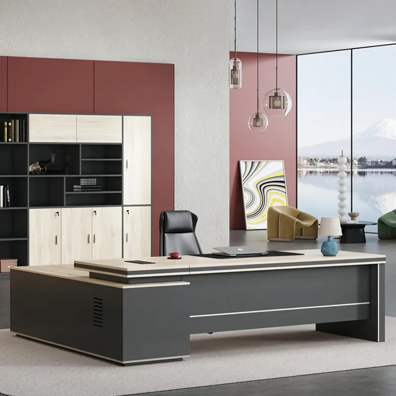 for Boss Desk and Chair President's Desk Simple Light Luxury High-end Atmosphere Office Manager Supervisor Desk Bench