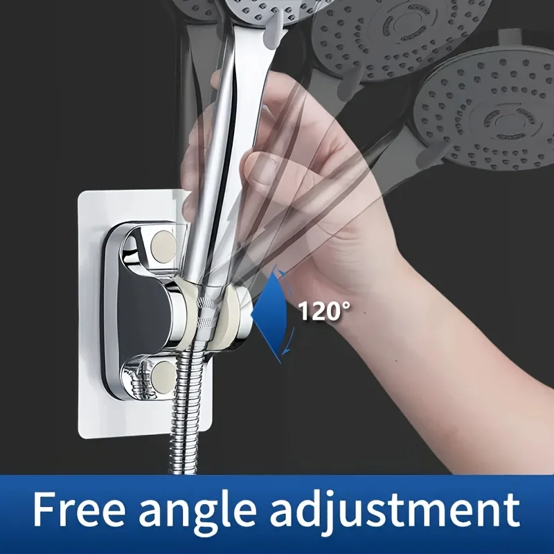 Exsurreal Bath Bath Shower Holder Bathroom Accessories Adjustable Wall Mounted Holder for Bathroom Accessories Stable Rotation