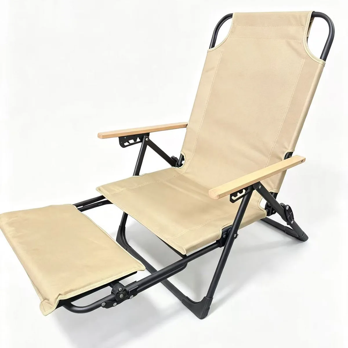 Outdoor Camping Chair High Back Folding Beach Lounge Recliner Portable Adjustable Heavy Duty for Office Nap and Travel Rest