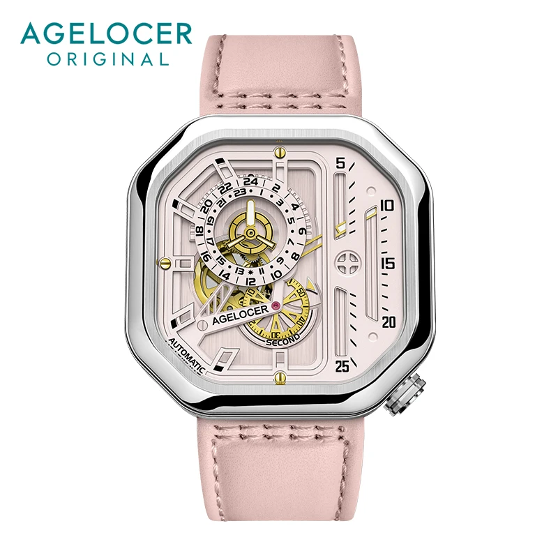 AGELOCER Women\'s Top Brand Square Mechanical Casual Fashion Dress Analog Ladies Luxury Watch Elegant Christmas Valentine