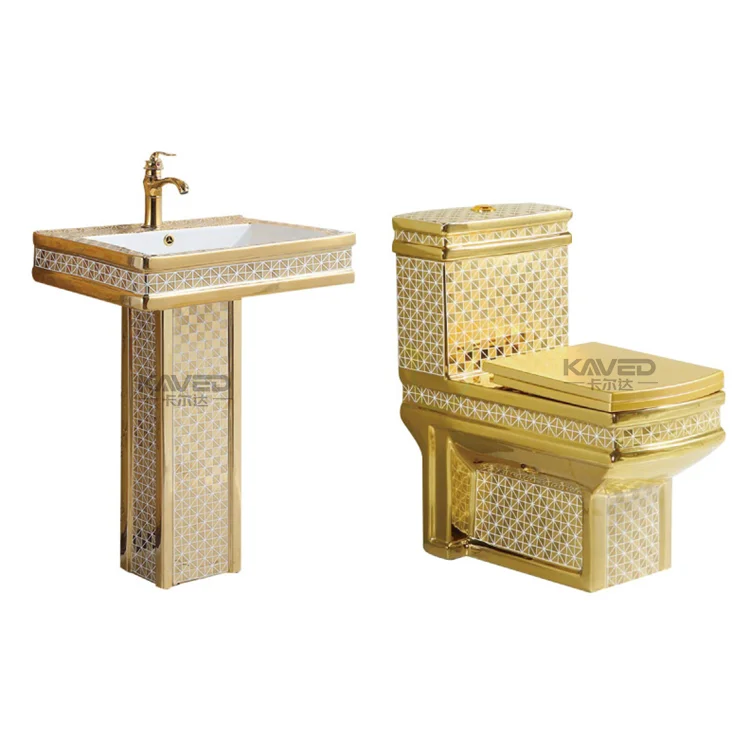 Toilet,Toilet Set Wc Two Piece Toilets Gold Ceramics
