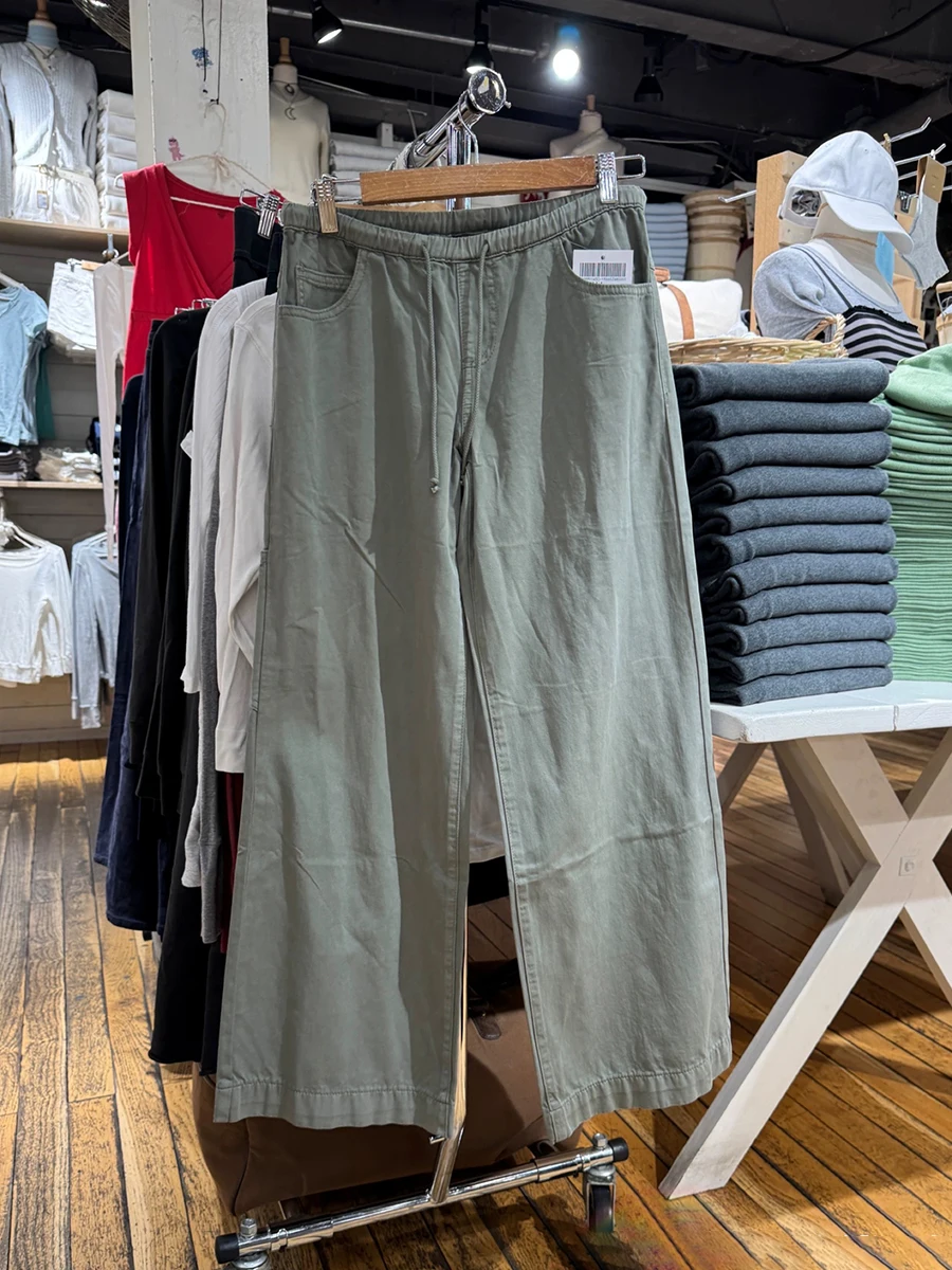Solid Low Waist Cargo Pants Women Autumn New Drawstring Pockets Casual Straight Pants Vintage Streetwear Wide Leg Trousers Y2k
