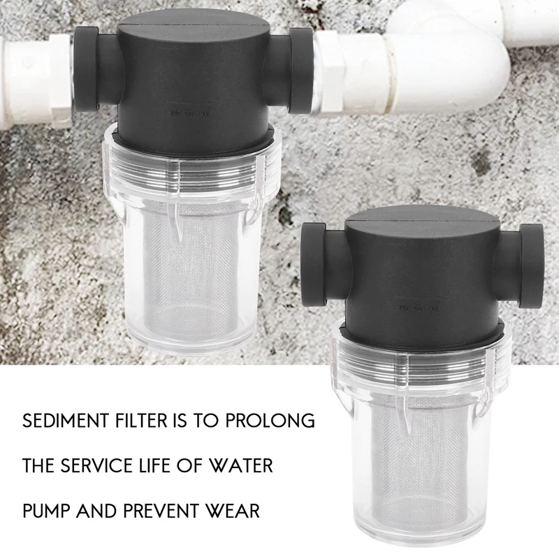 Car Washing Filter 1/2 Inch Inline Mesh Strainer Water Pump Irrigation High Flow Pipeline Filter Gardening Inlet Water