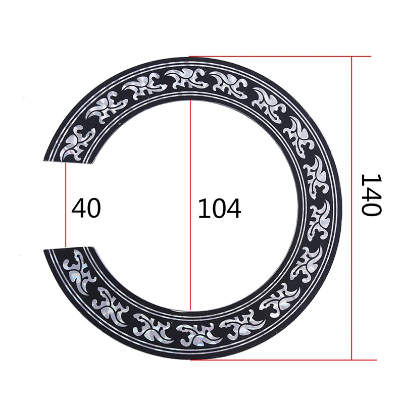 104mm 94mm inch Size Hard PVC Guitar Circle Sound Hole Rosette Inlay