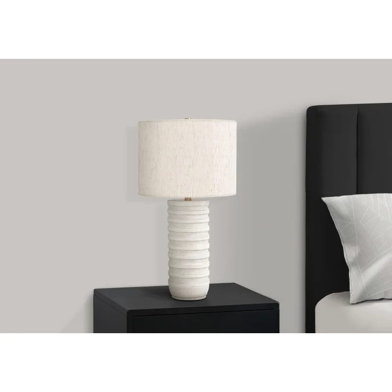 Ambiance Assembled dimensions Attached Base Brighten Lamp Lighting Room Shade Table Lighting, 28h, Table Lamp, Cream Resin, Ivor