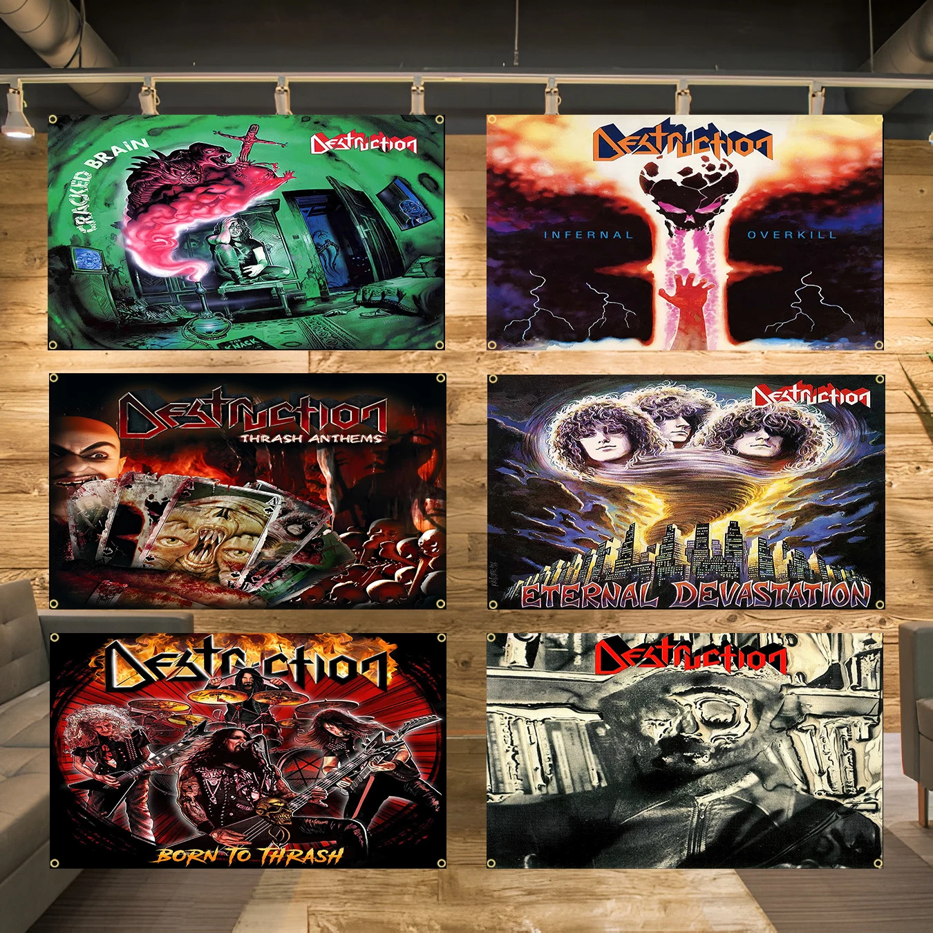 90x150cm 3X5FT Band-D-Destructions Heavy Rock Band Flag Polyester Printed Banner for Garage Wall Art Out Door Decoration