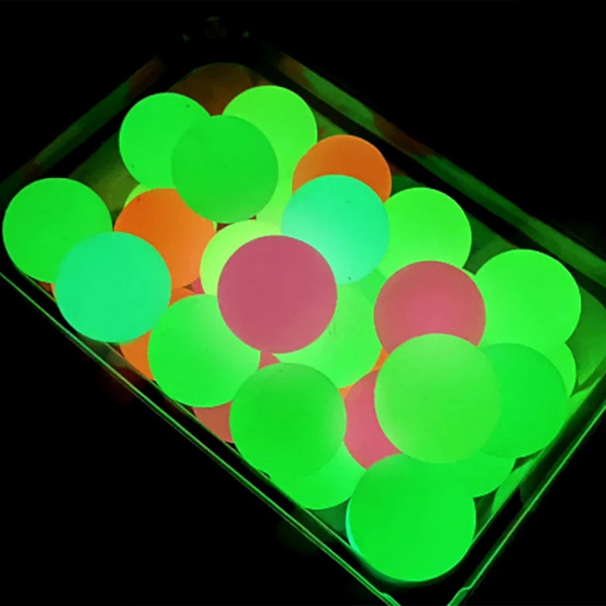 3.6/4.2cm 10pcs Glow Elastic Ball Luminous Bouncy Balls Birthday Party Decorations Baby Shower Wedding Party Supplies Kids Gifts