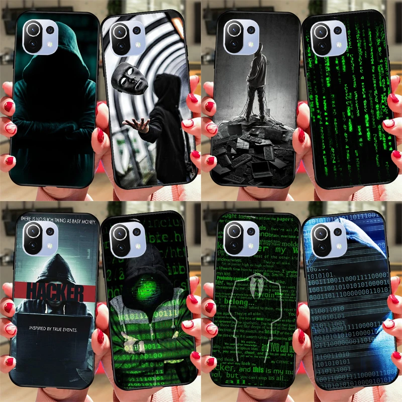 Cool Matrix Hacker Case For POCO F5 X3 X5 Pro F3 F4 X4 GT M5s C40 Cover For Xiaomi 13 11T 12T Pro 12 Lite 12X