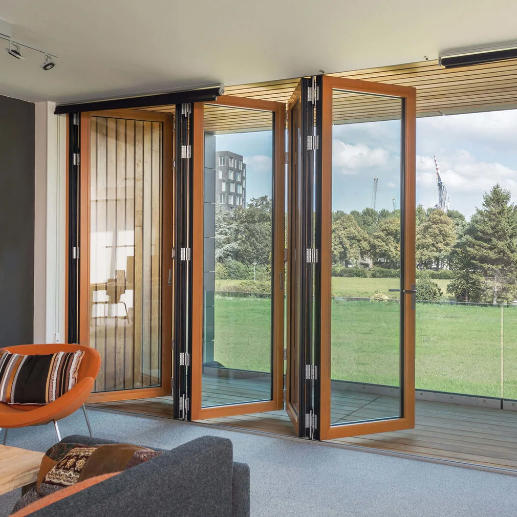

Australian Standards Patio Soundproof Bifold Doors Tempered Glass Aluminum Folding Doors