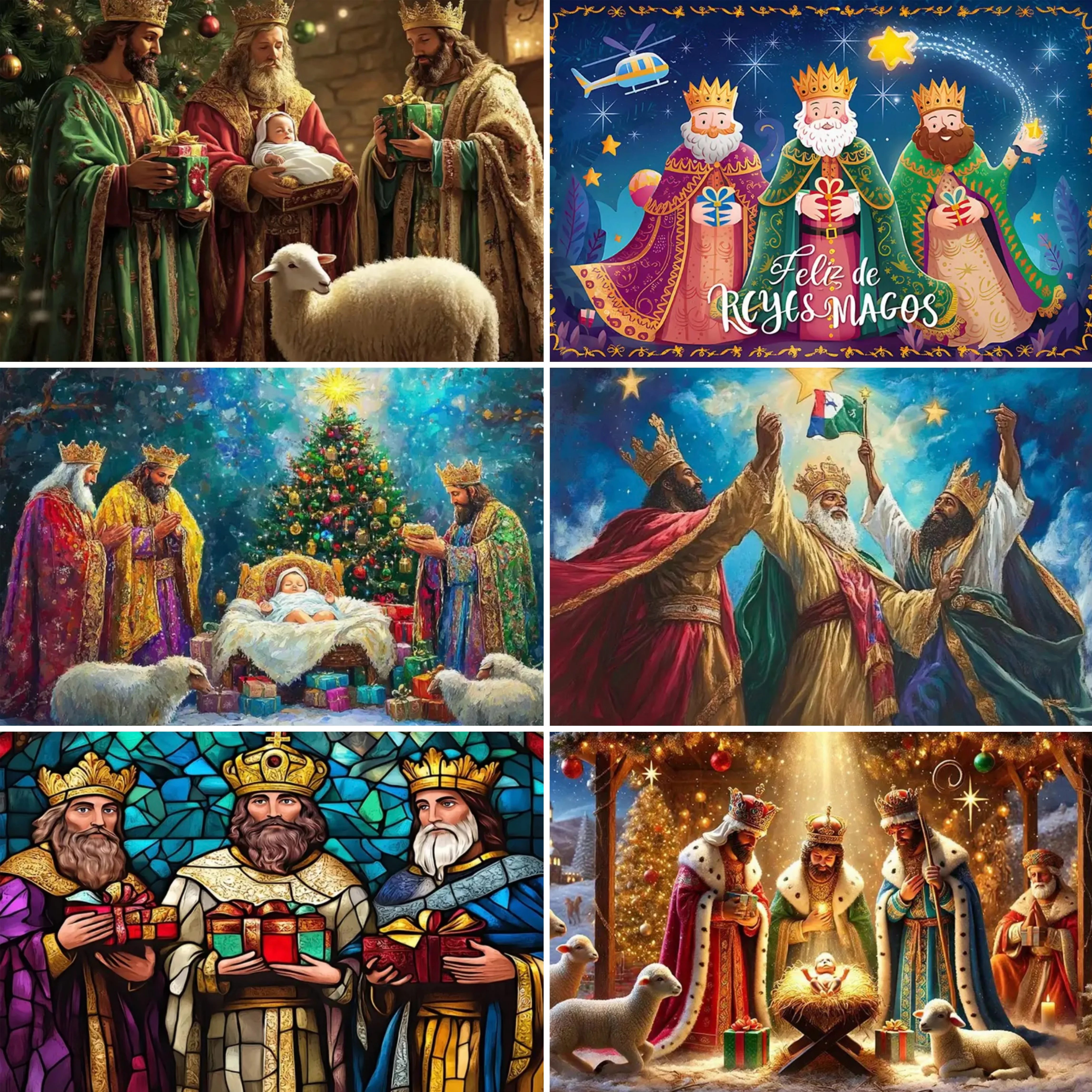 

Three Wise Men Spain Three Kings Day Party Decor Backdrop Christmas New Year Religion Family Wall Decor Banner Holy Baby Jesus