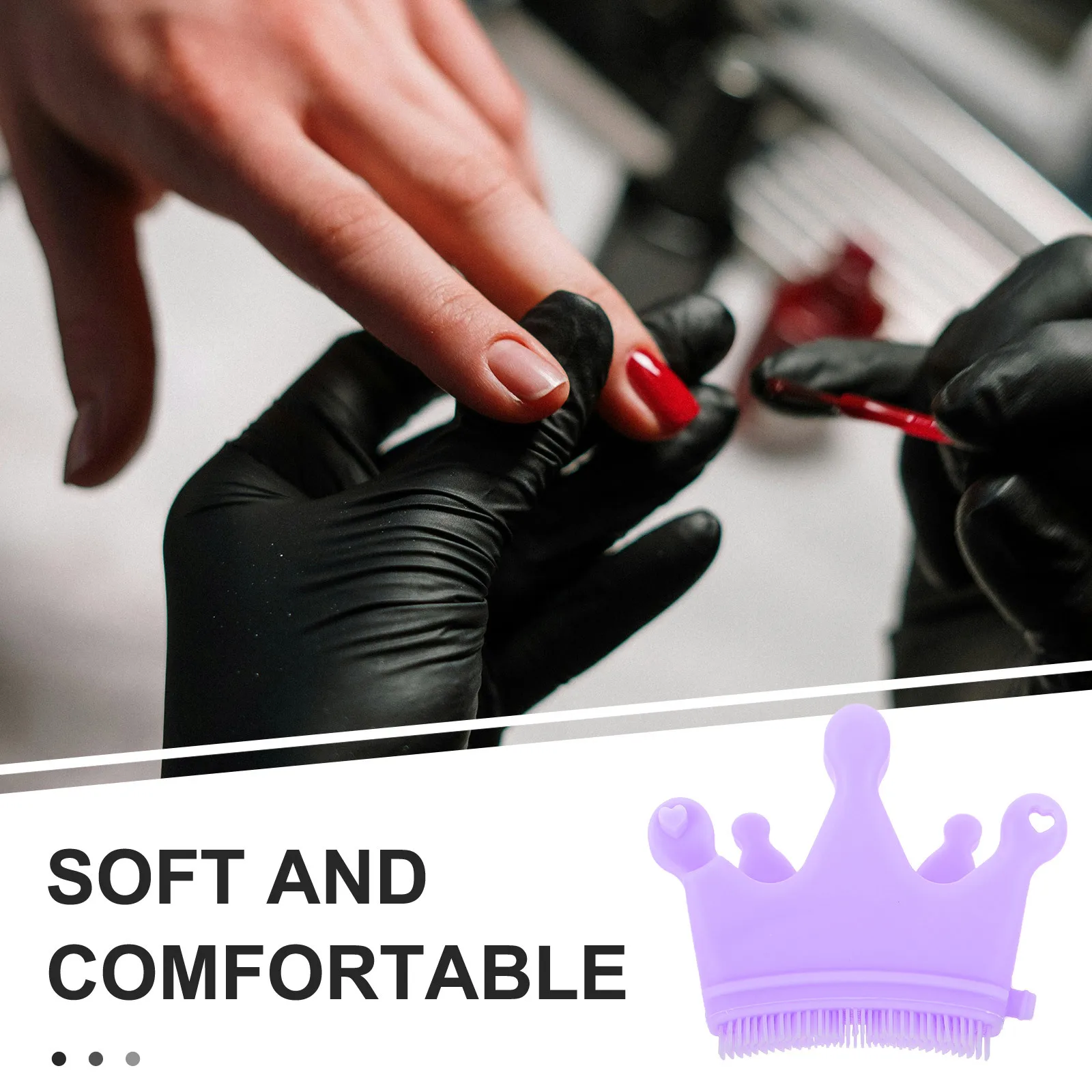 Silicone Nail Tools Set Crown Finger Holder Brush Stand for Manicure Art Organizer Stable Support Nail Polish Pen Storage Finger