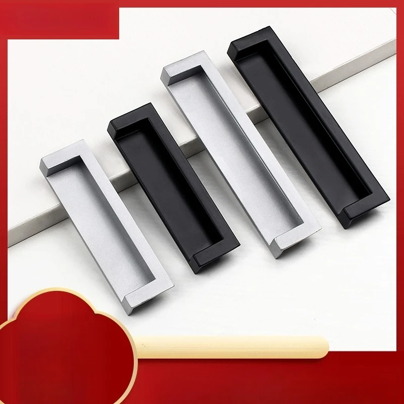 

Невидимая черная ручка для раздвижной двери, минималистичная встроенная ручка для ящика шкафа