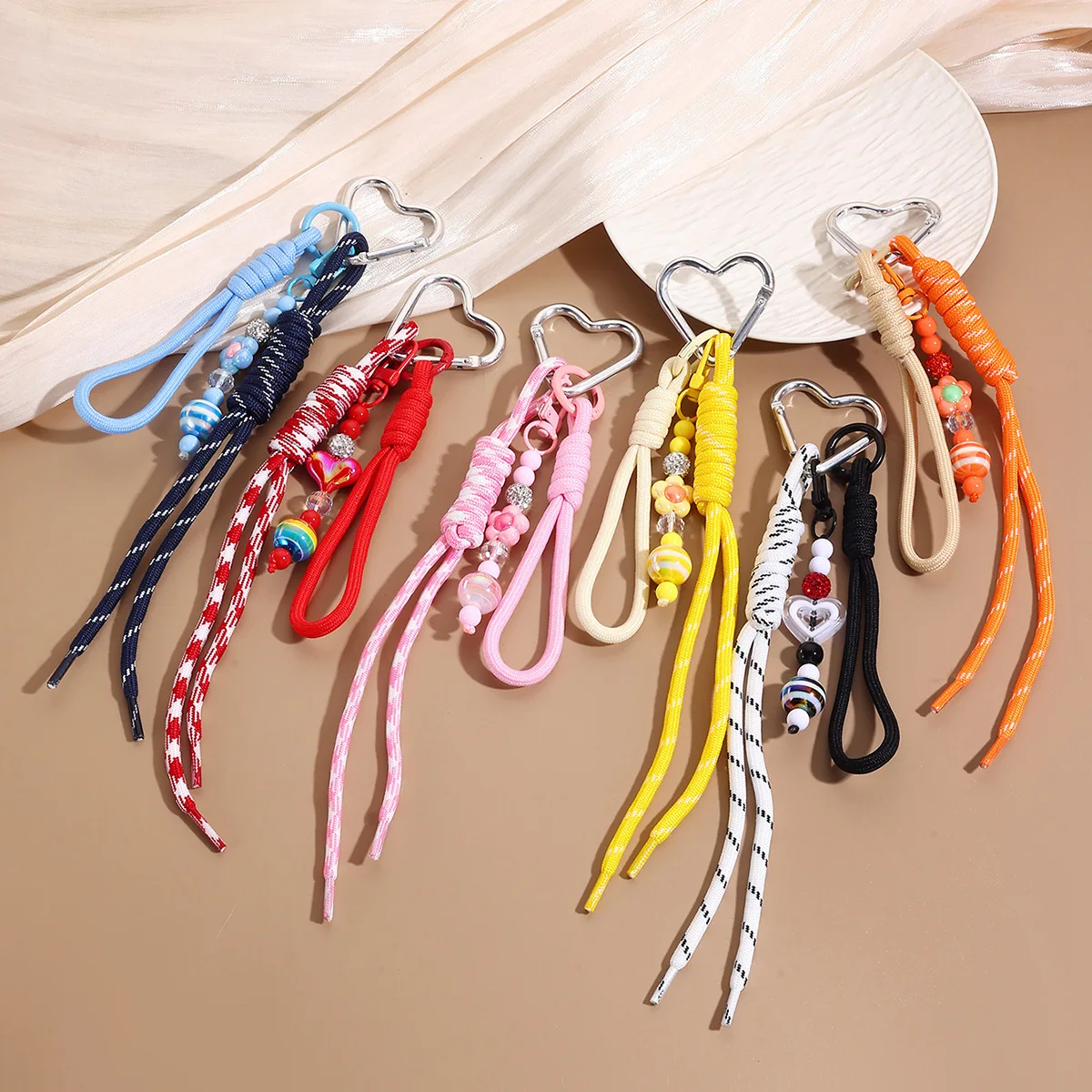 Fashion Multi-color Handmade Woven Rope Bag Pendant Love Backpack Key Chain Accessory Gift For Girlfriends Couples Student Women