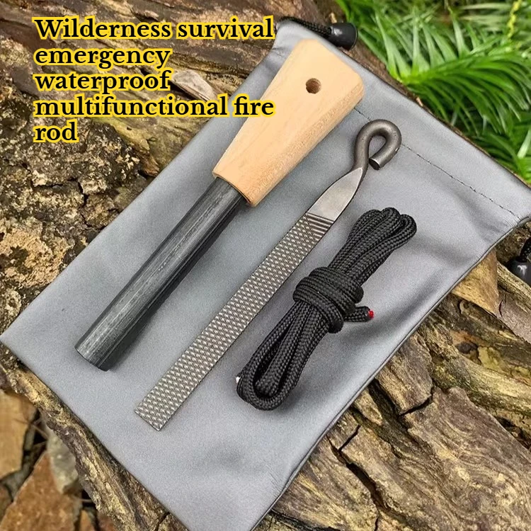 Varilla de fuego de emergencia impermeable para exteriores, práctica fuente de fuego de supervivencia para acampar, equipo EDC de supervivencia en el desierto