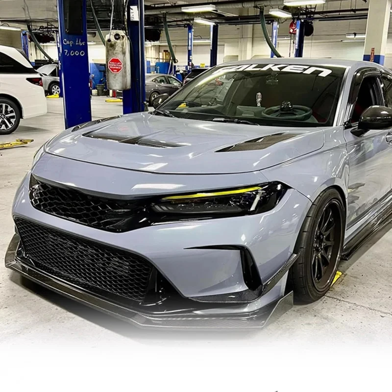 For Honda Civic Type R FL5 Carbon Fiber EPA Front Bumper Air Knife & Blade Aero Add-On
