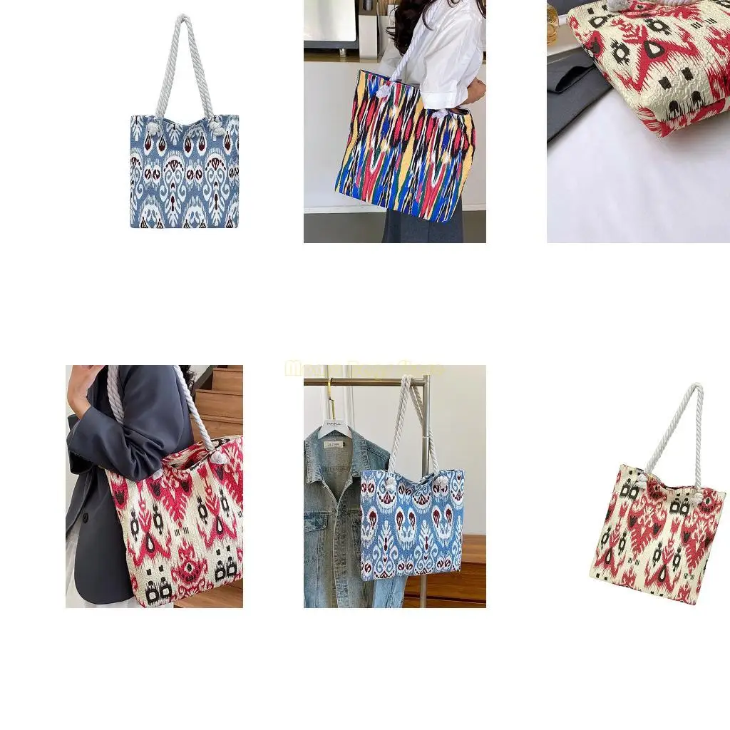 

X90D Large Capacity Canvas Toted Bag Reusable Grocery Shoulder Bag with Inner Pockets