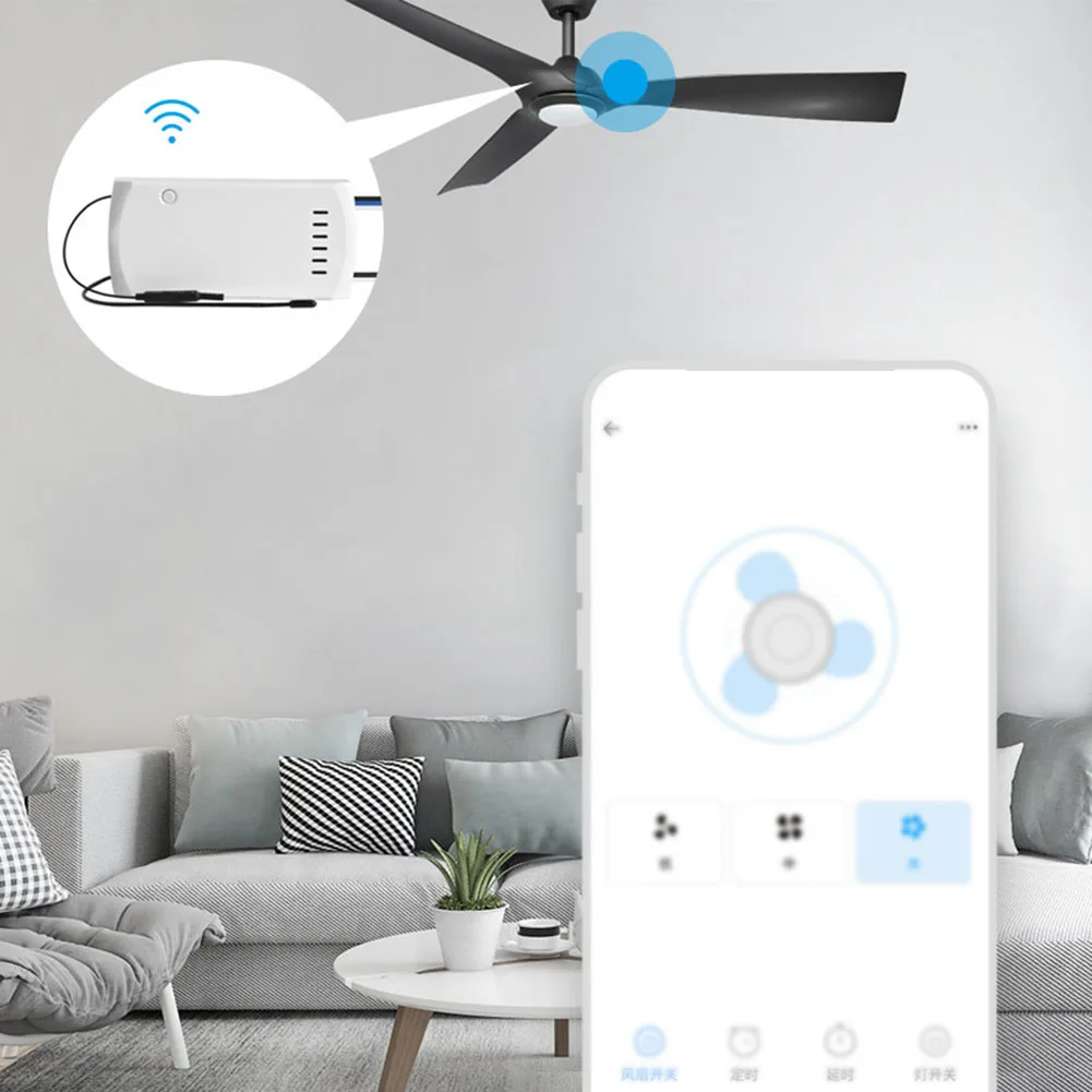 Controlador de lámpara de ventilador de techo con WiFi, IFan04-L, aplicación remota inalámbrica, Compatible con Amazon Echo, Echo Dot