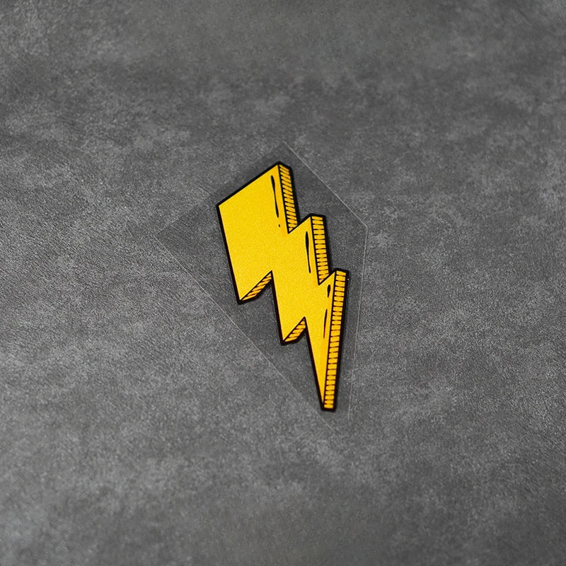 1PC Yellow Lightning Motorcycle Stickers Waterproof DIY Motorbike Fuel Tank Helmet Electric Scooter Vinyl Decals Decoration