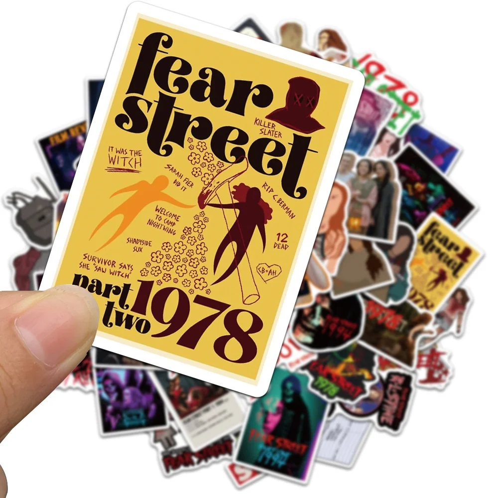 50PCS Horror Movie Fear Street Graffiti Stickers Personality Scooter Water Cup Suitcase Mobile Phone Stickers