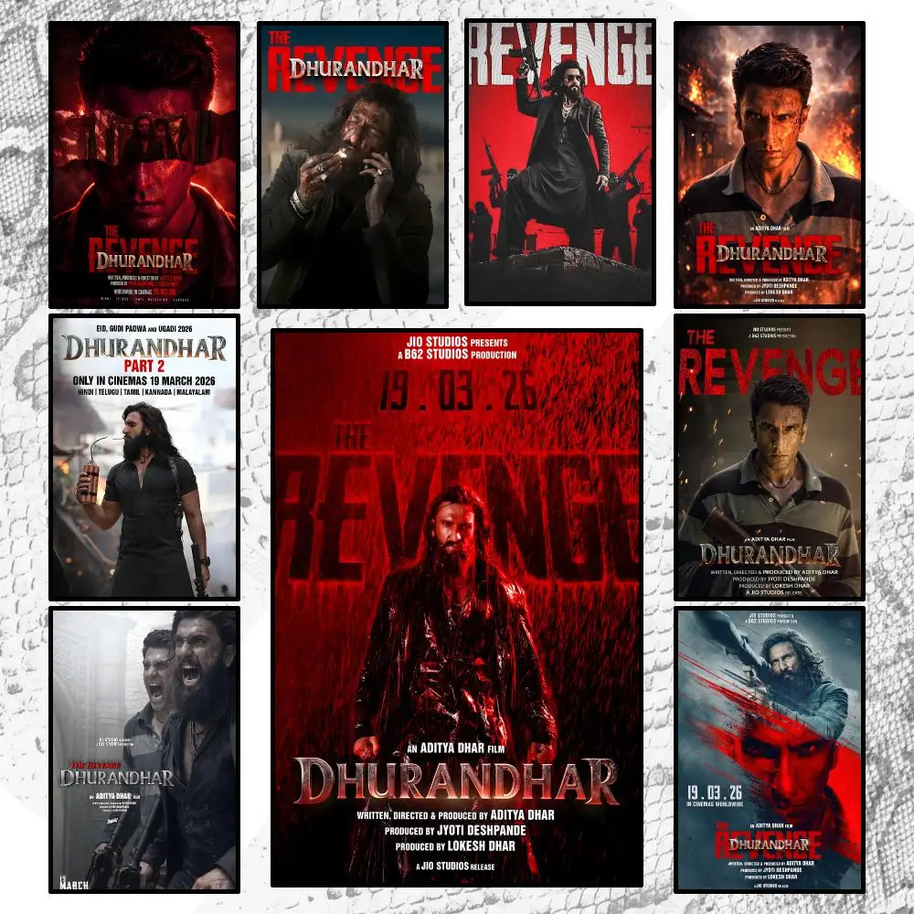 Movie Action Dhurandhar The Revenge Poster Wall Art Poster HD Waterproof PP Print Bedroom Living Room Office Decor Gift