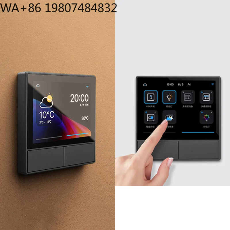 3.5 Inch IPS Touch Screen  Zigbee WiFi Smart Central Control Panel 8 Channel Scene 4 Way Relay Dimmer Curtain App Voice Home