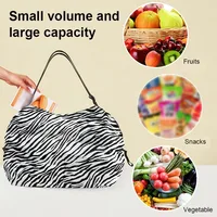 Large Foldable Shopping Bag Reusable Eco Bag Grocery Package Beach Toy Storage Bags Shoulder Cat Lemon Printing Pouch Tote Pouch 4